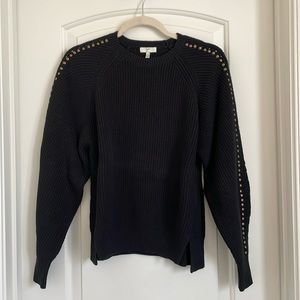 Joie knit sweater with copper accents and front slits